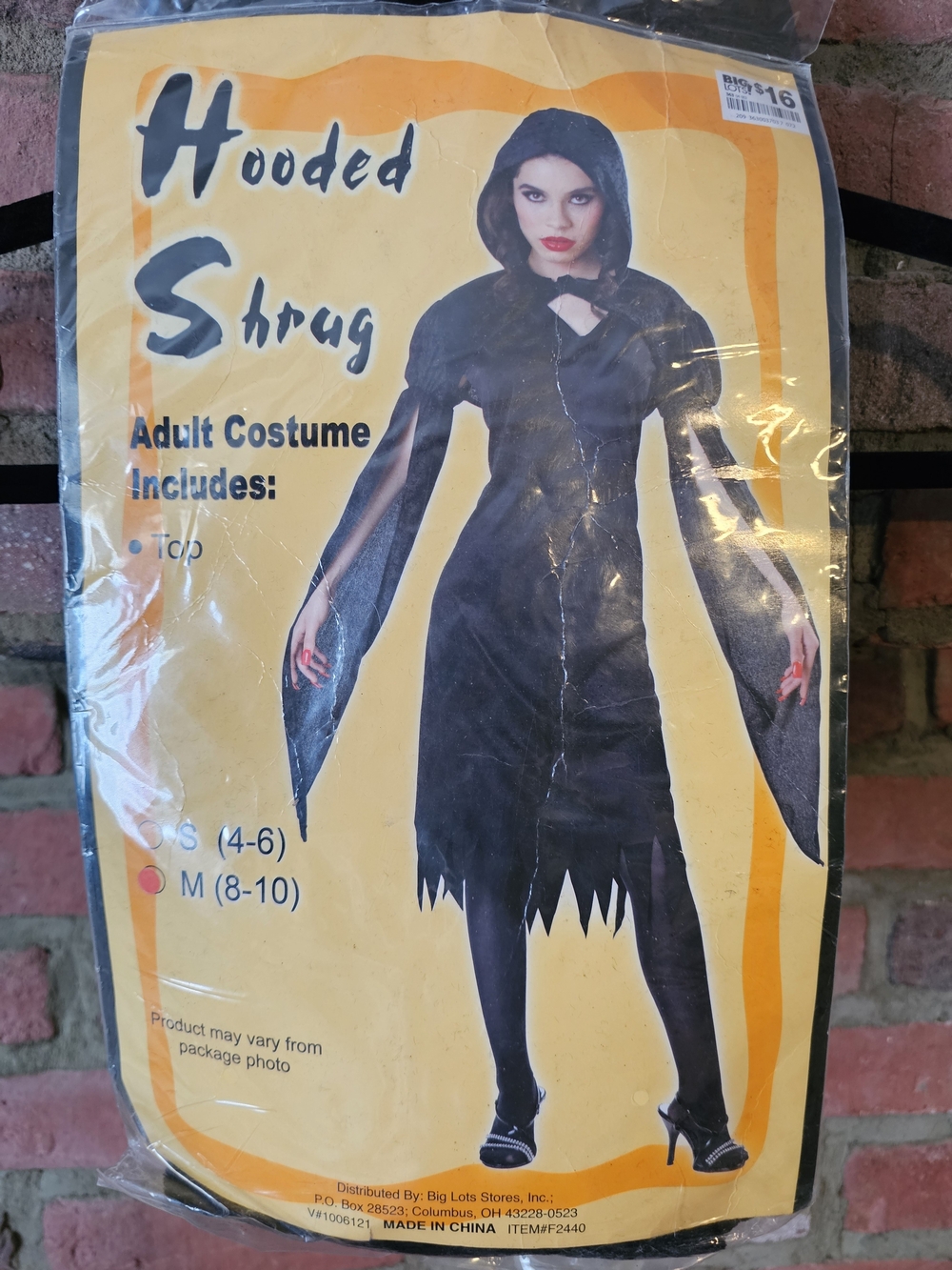 Hooded Shrug Costume - Black Halloween costume